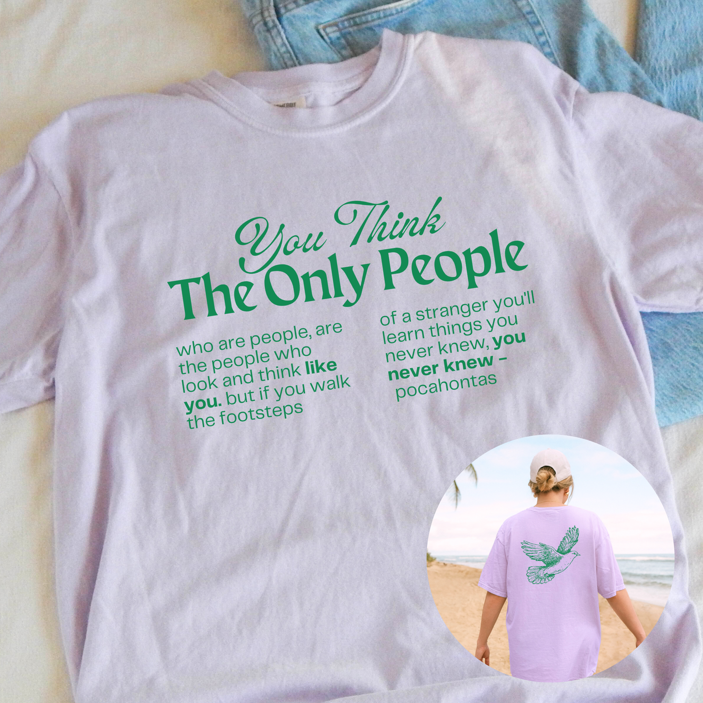 POCAHONTAS PRO IMMIGRATION Disney Inspired Front & Back Graphic Tee