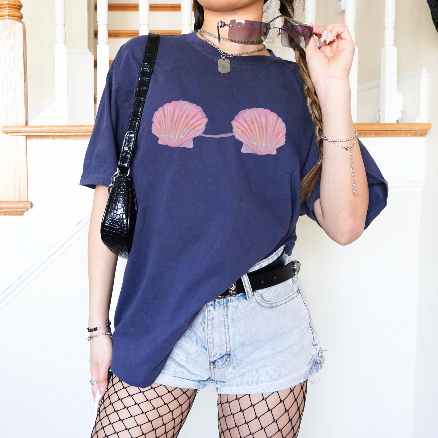 π§ββοΈ Mermaid Shell Bra Ocean Fantasy Tee