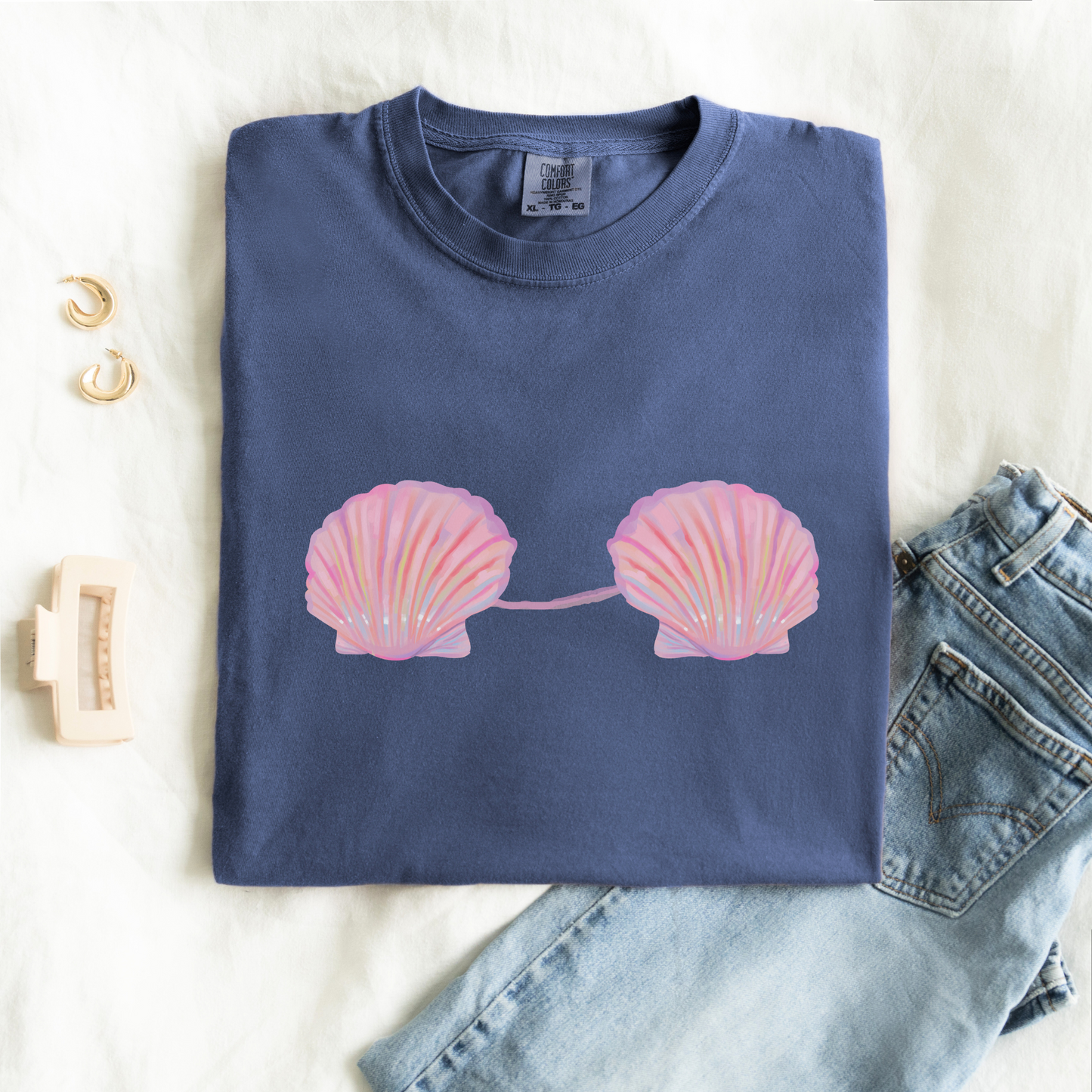 π§ββοΈ Mermaid Shell Bra Ocean Fantasy Tee
