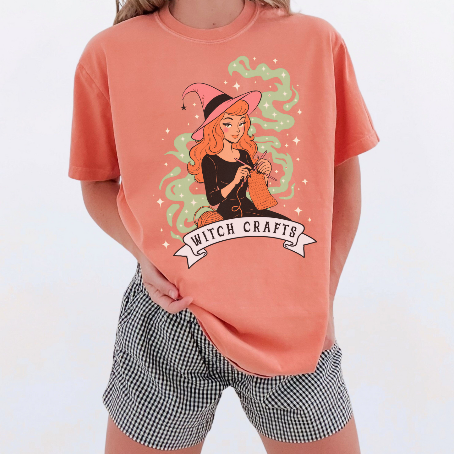 WITCH CRAFTS RETRO Knitting Halloween Tee