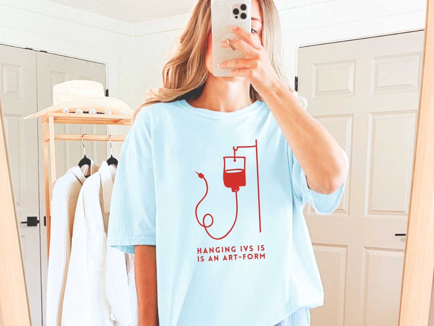 🩸 Hanging IVs Flexy Healthcare Workers & Medical Professionals Tee