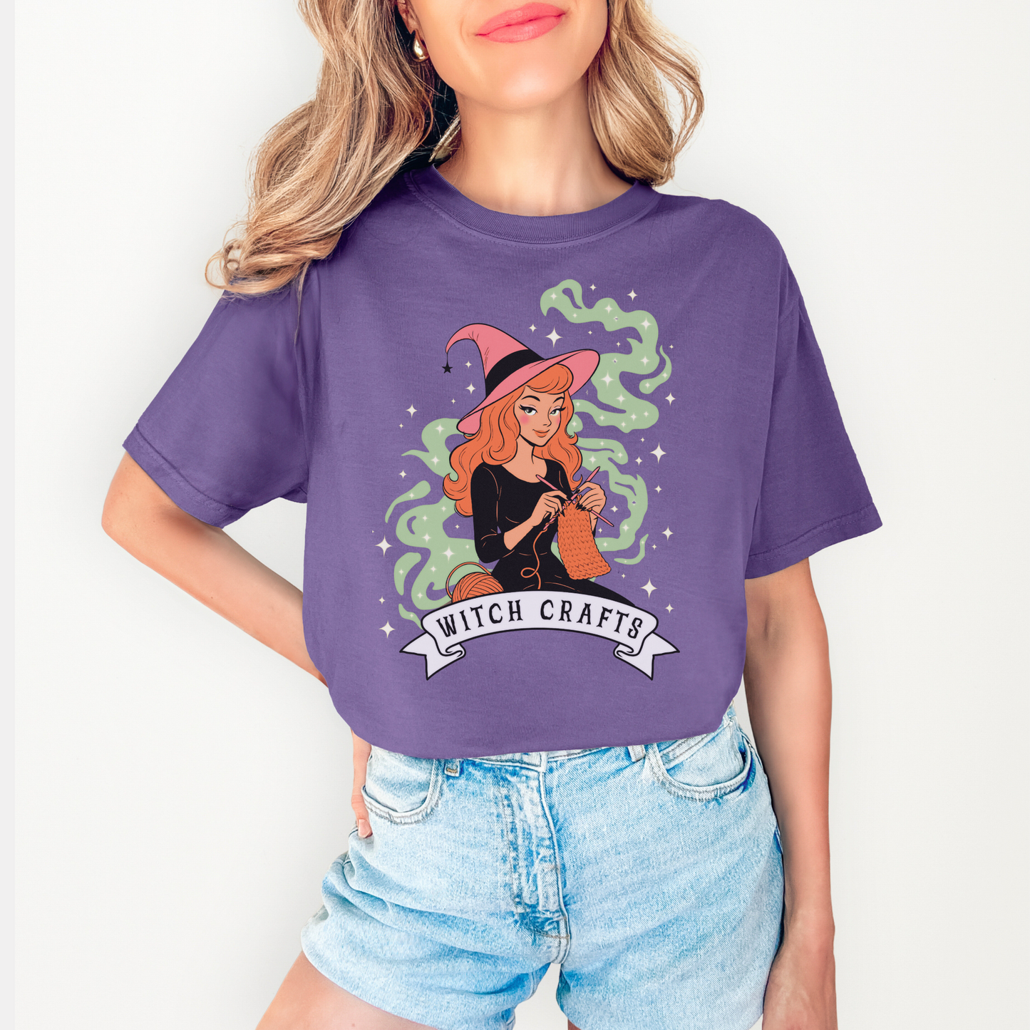 WITCH CRAFTS RETRO Knitting Halloween Tee