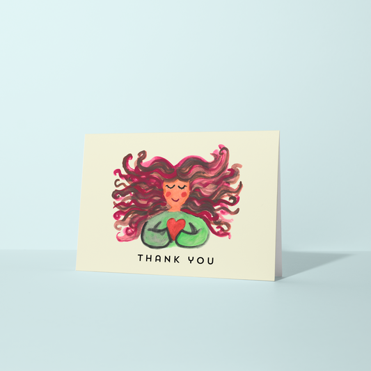 🥰 Watercolor Woman Thank You Card