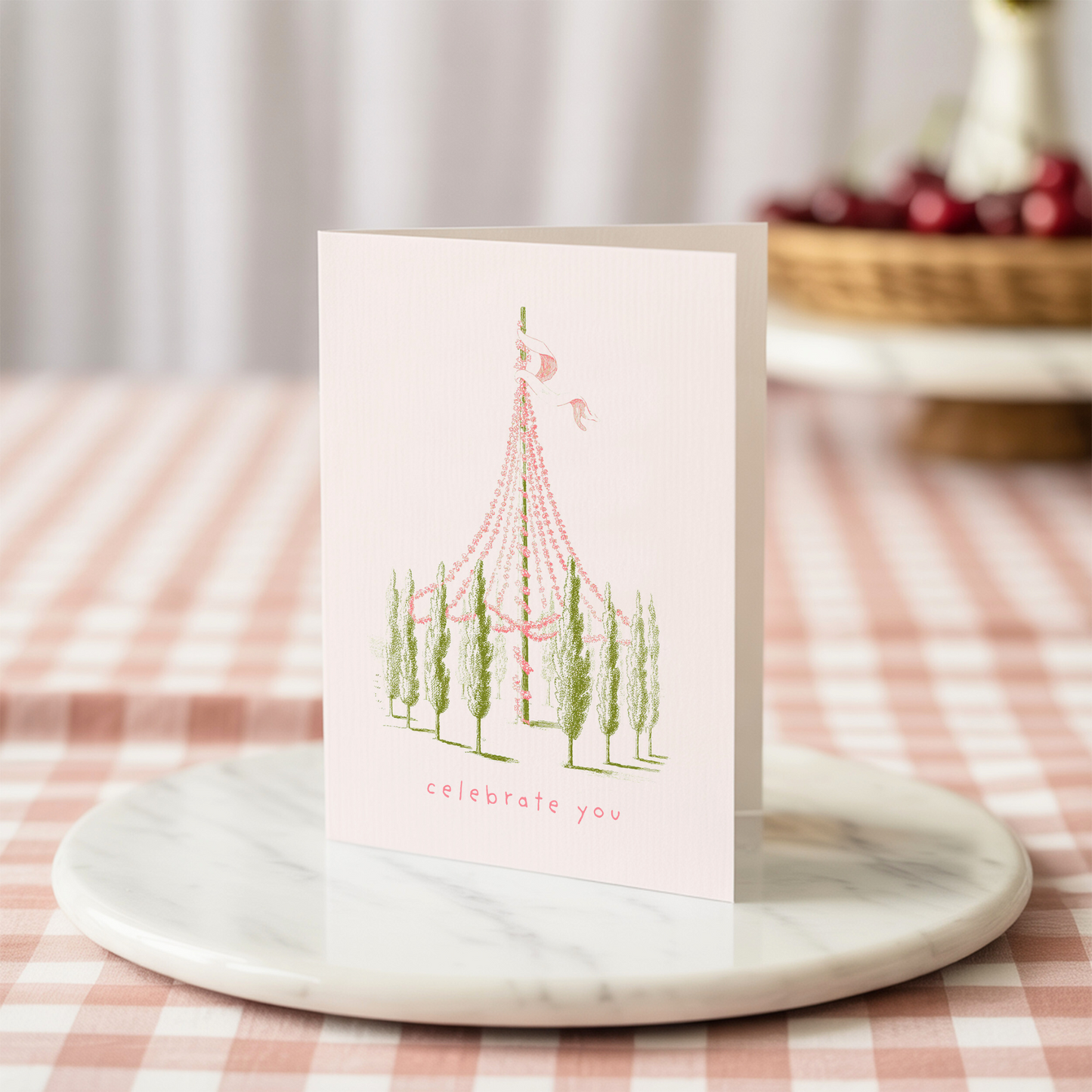 VINTAGE CELEBRATION Pastel Maypole Greeting Card