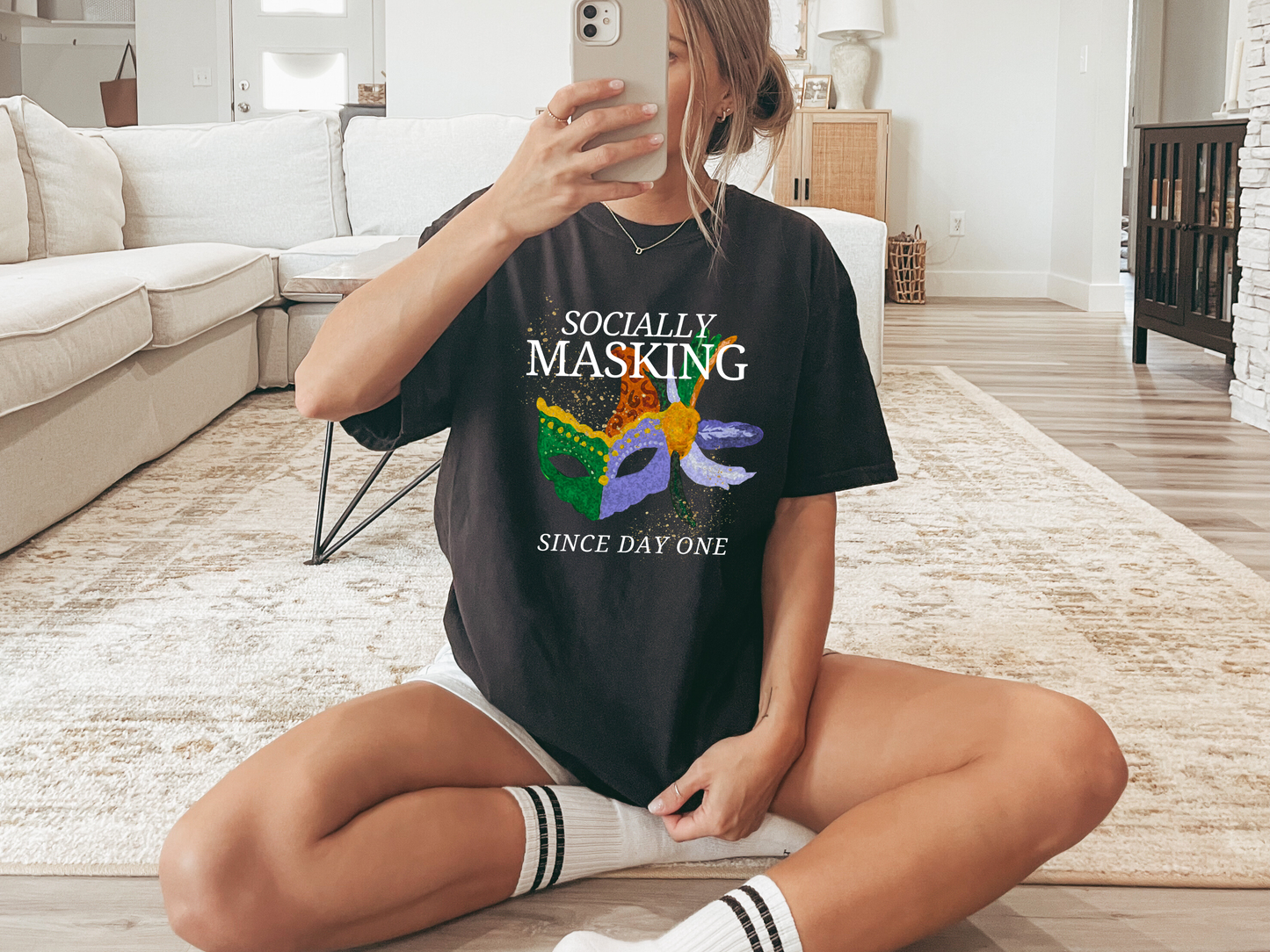 Comfort ColorsĀ® "Socially Masking" T-Shirt - Autism Awareness Unisex Tee