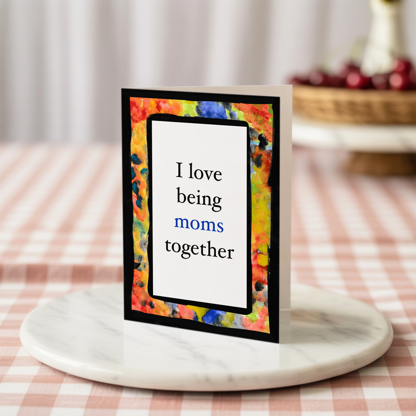 LGBTQ+ TWO MOMS Handmade Lesbian Love card
