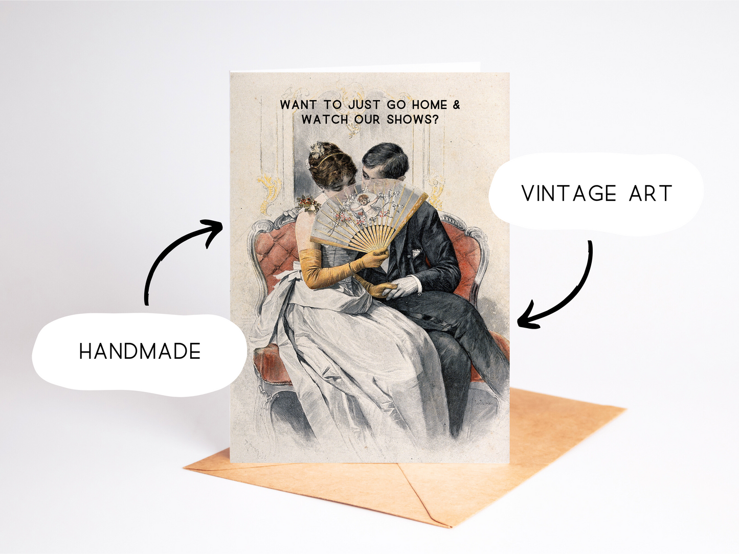 📺 Funny Vintage Love Card – Romantic Victorian Humor Art Greeting