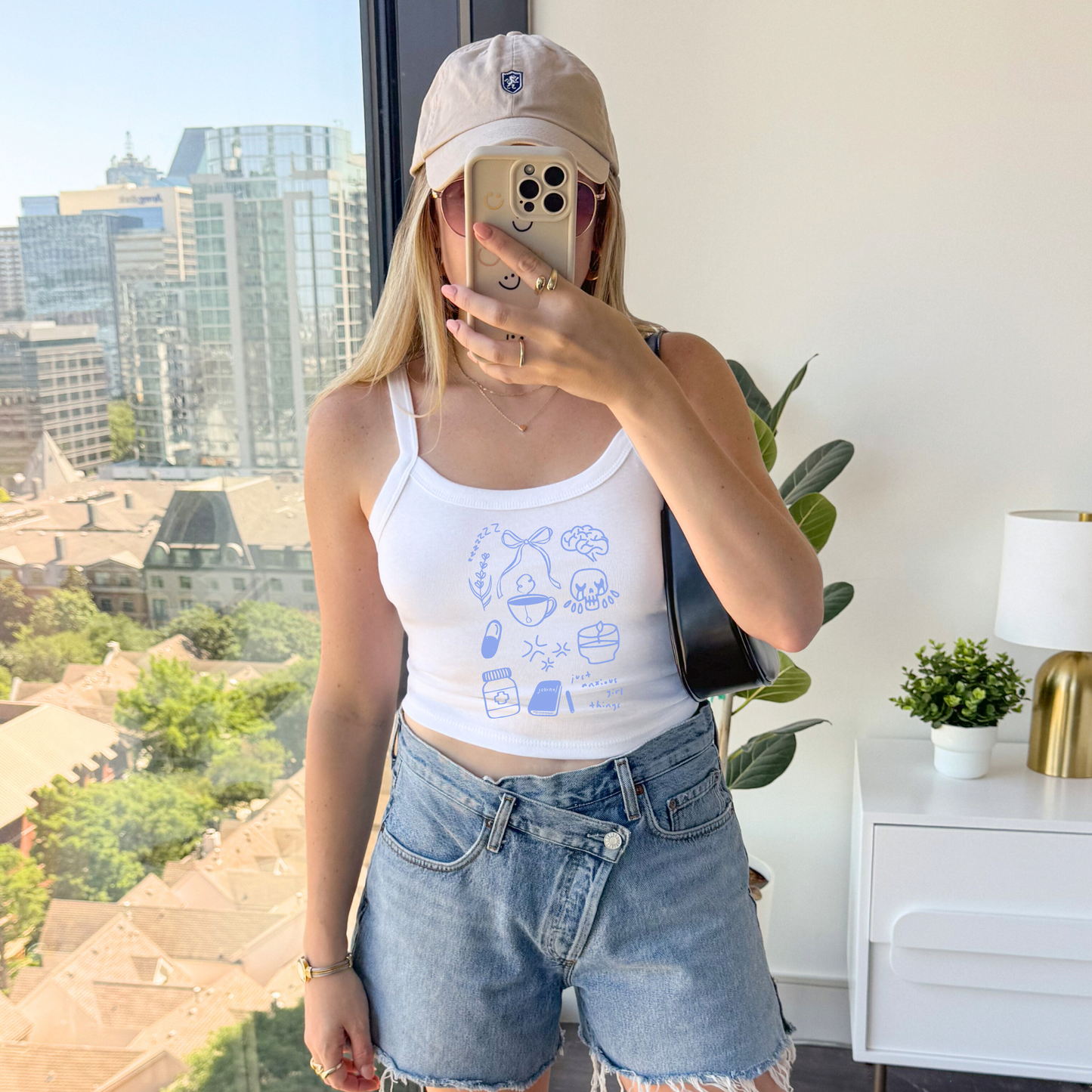ANXIOUS GIRL THINGS Crop Tank Top