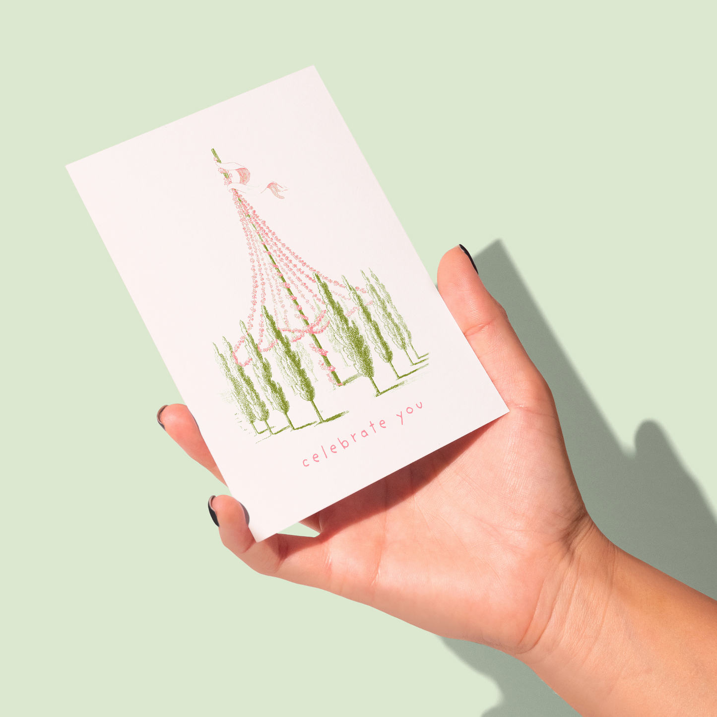 VINTAGE CELEBRATION Pastel Maypole Greeting Card