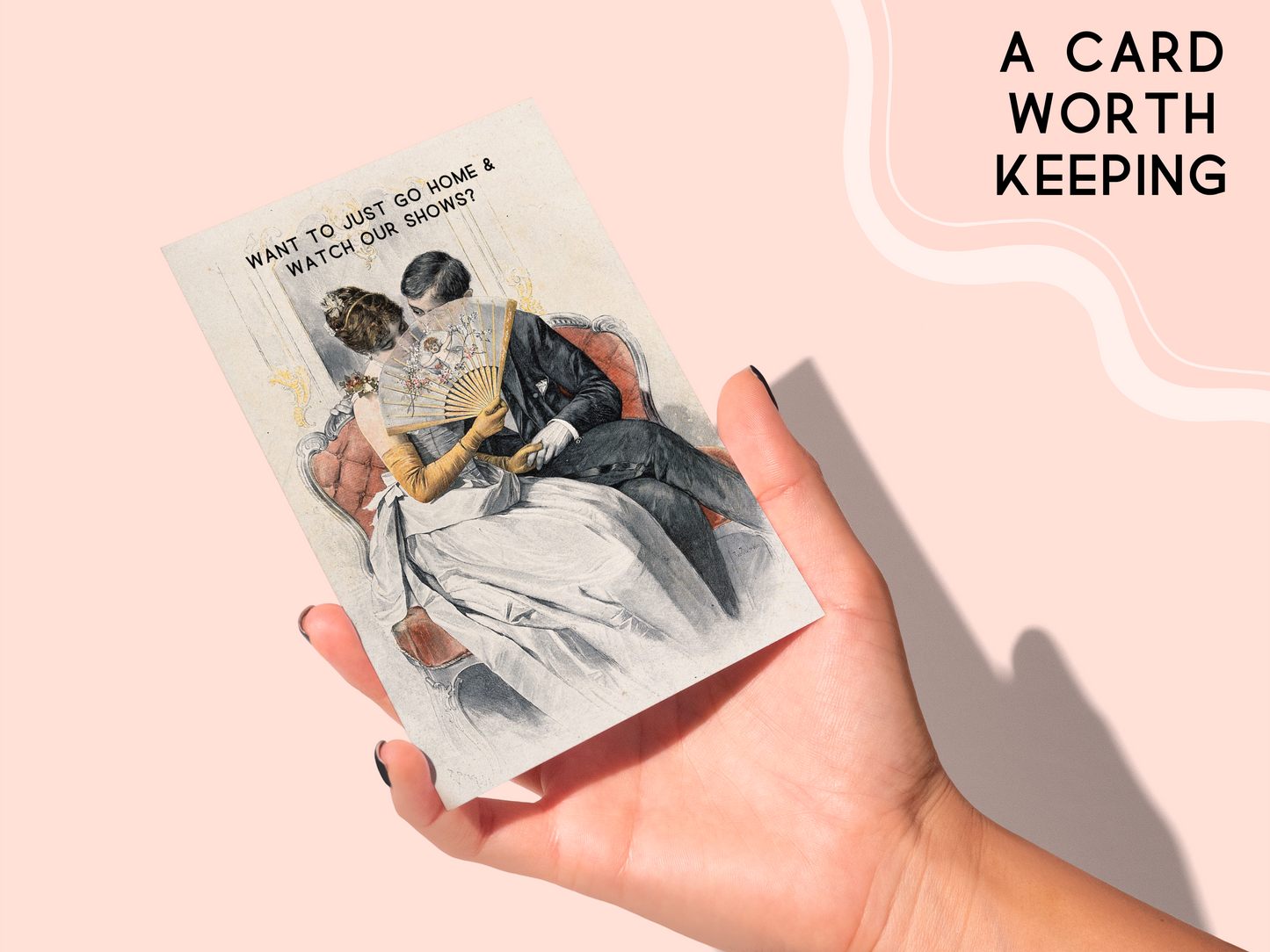 📺 Funny Vintage Love Card – Romantic Victorian Humor Art Greeting