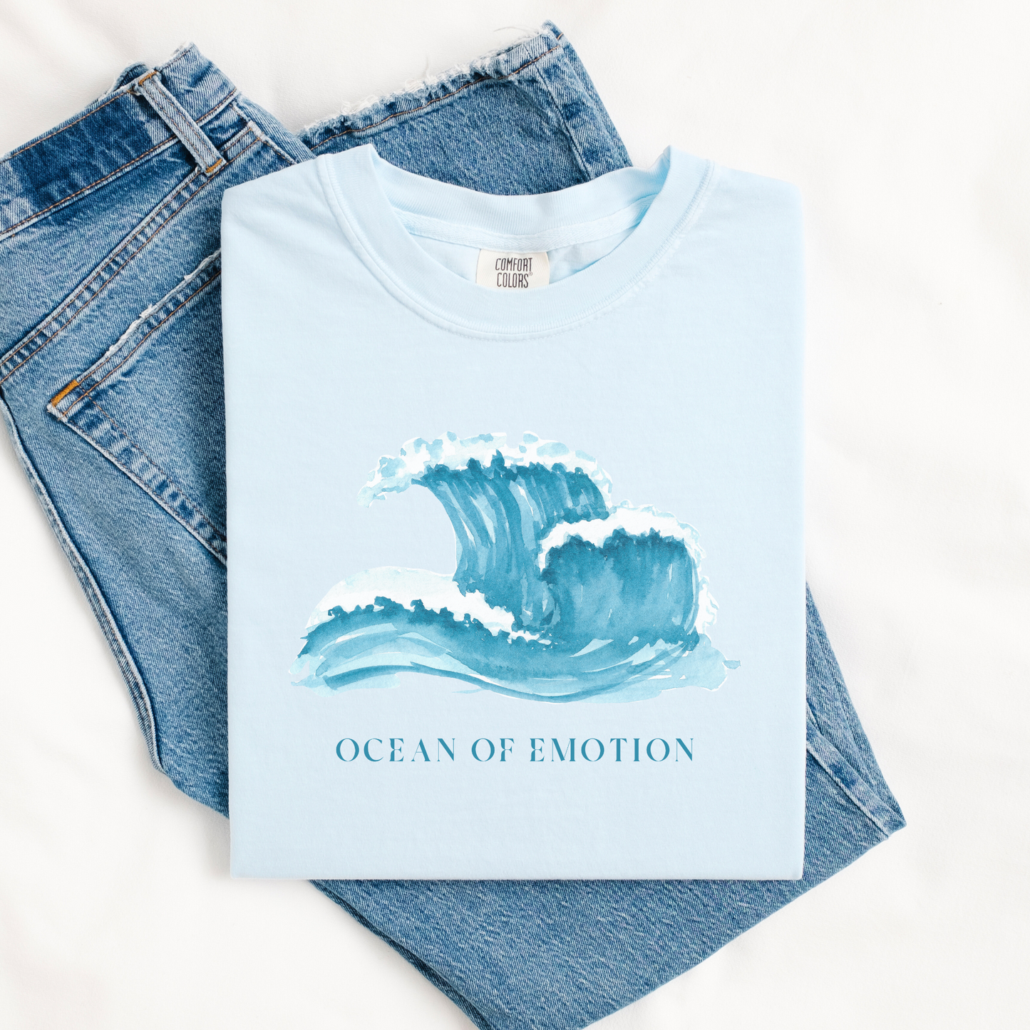 OCEAN OF EMOTION Watercolor Mental Health Tee