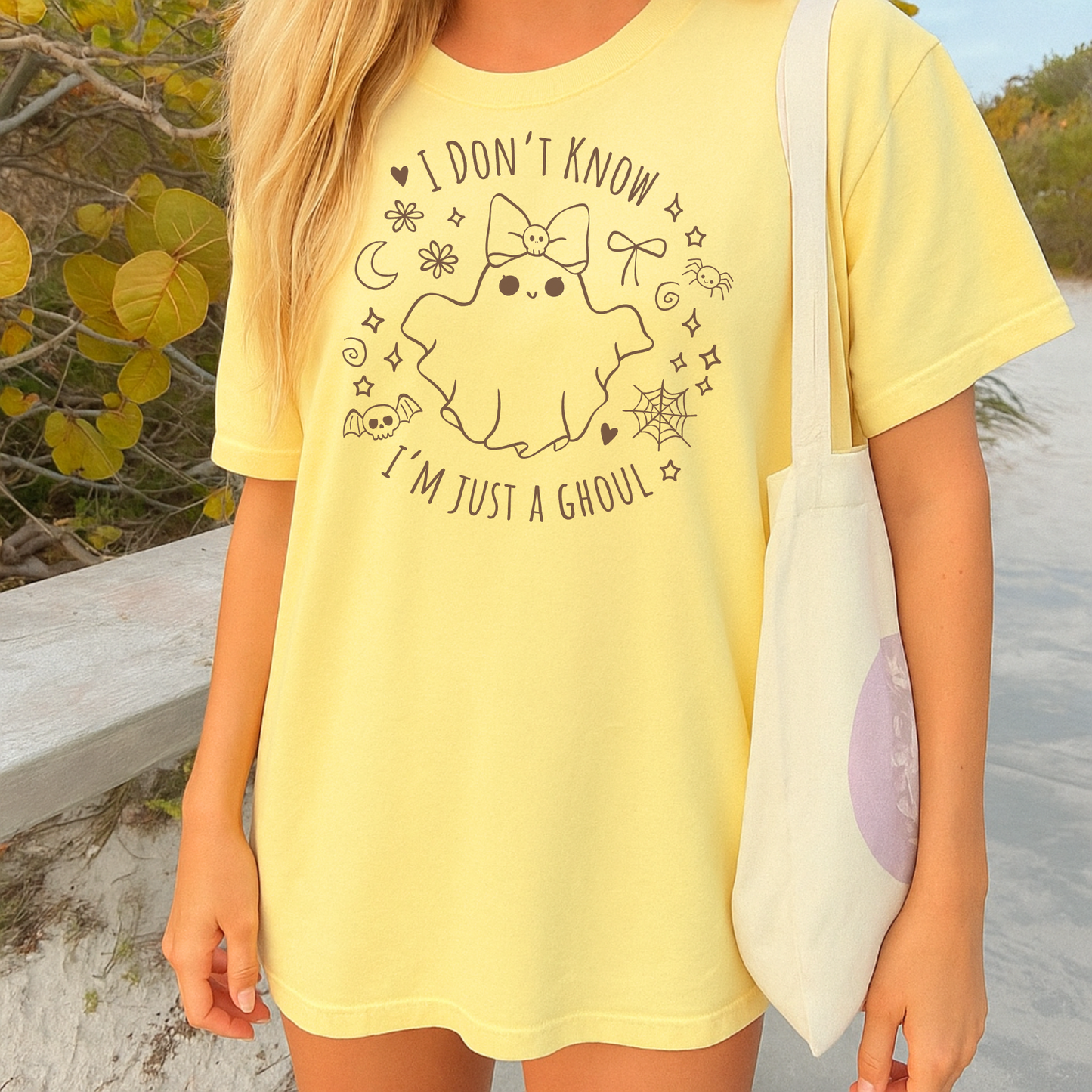 JUST A GHOUL Charli XCX Brat Lyrics Cute Halloween Tee