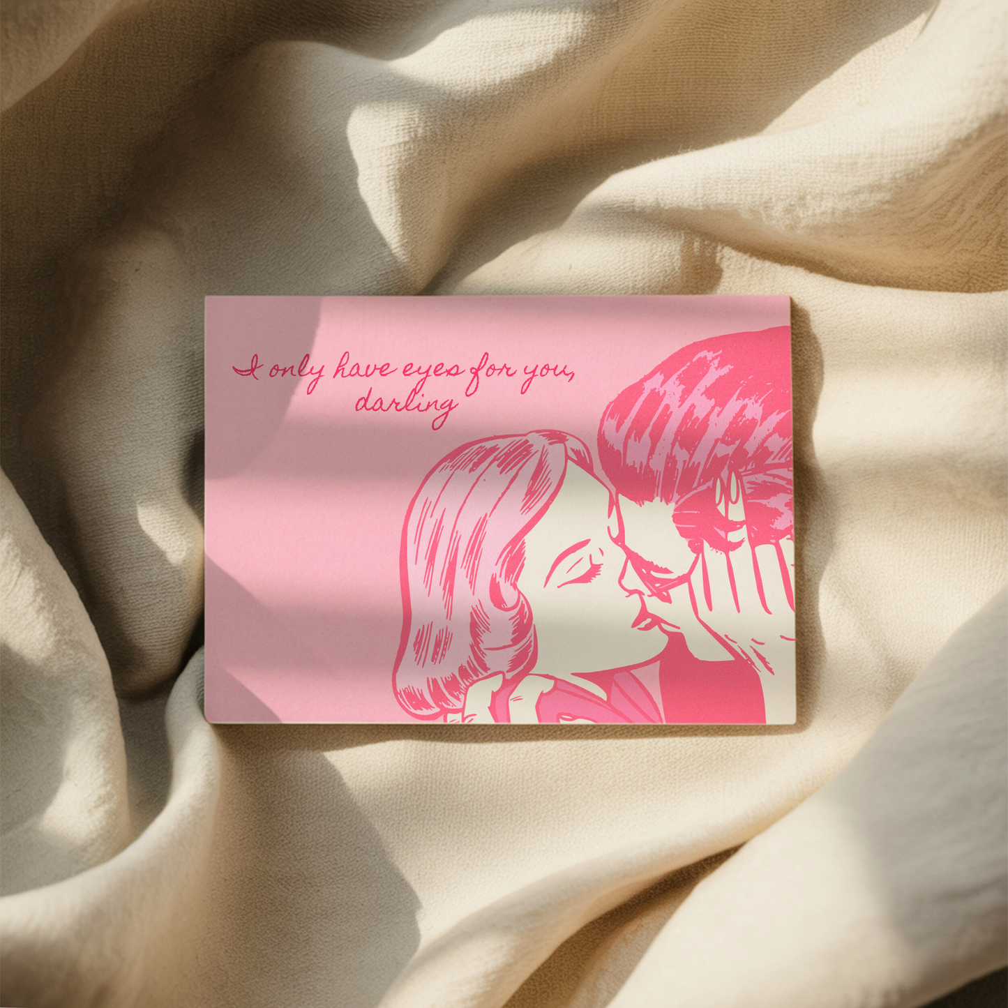 RETRO KISS LOVE for Him or Her Greeting Card