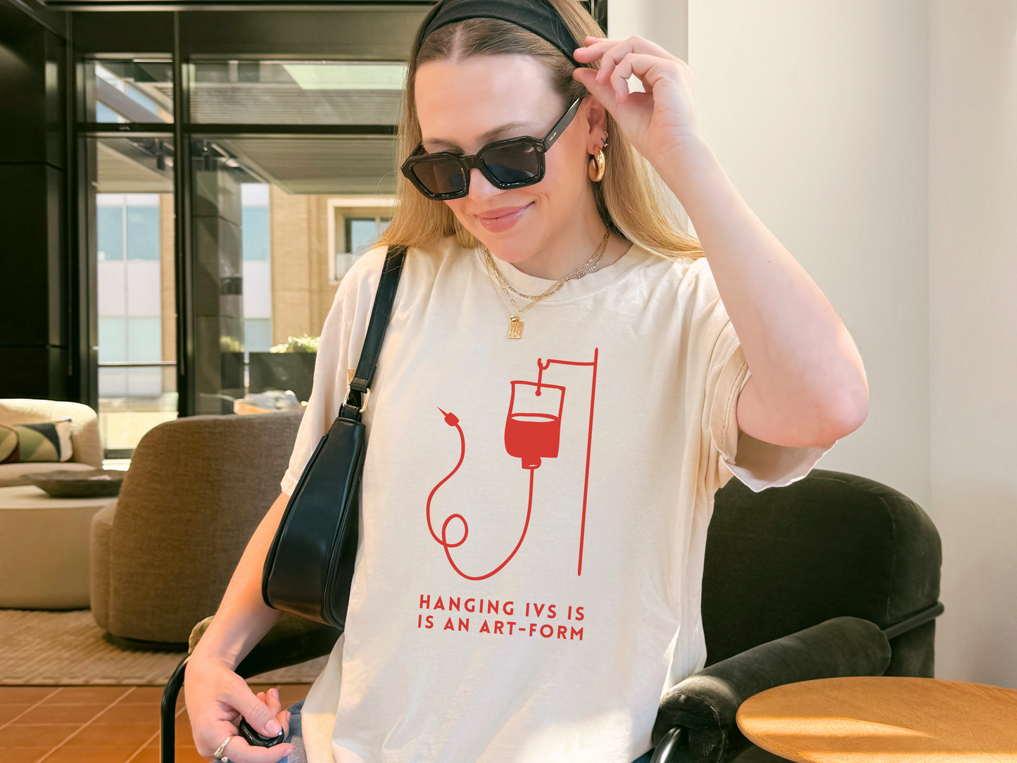 🩸 Hanging IVs Flexy Healthcare Workers & Medical Professionals Tee