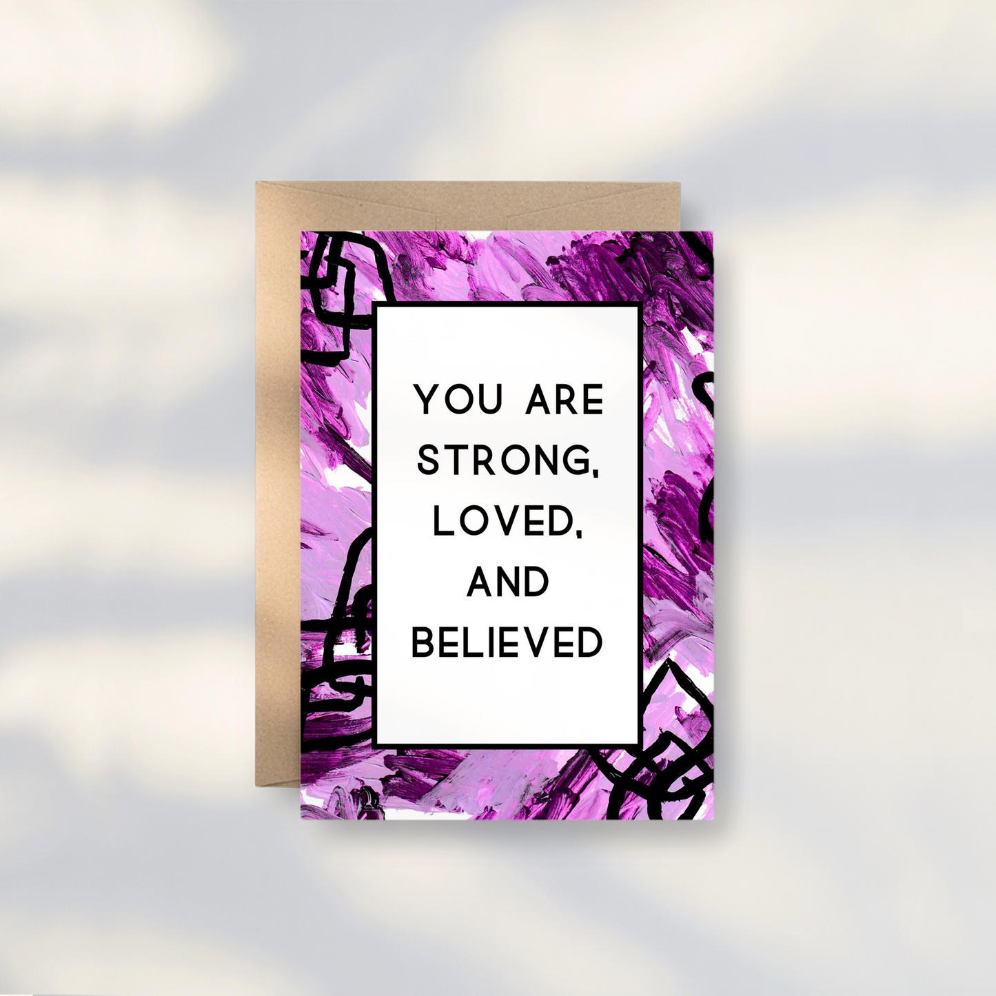 SURVIVOR SYMPATHY & SUPPORT Handmade Greeting Card