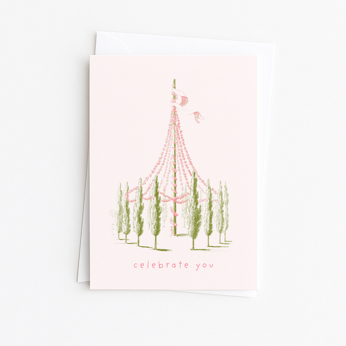 VINTAGE CELEBRATION Pastel Maypole Greeting Card