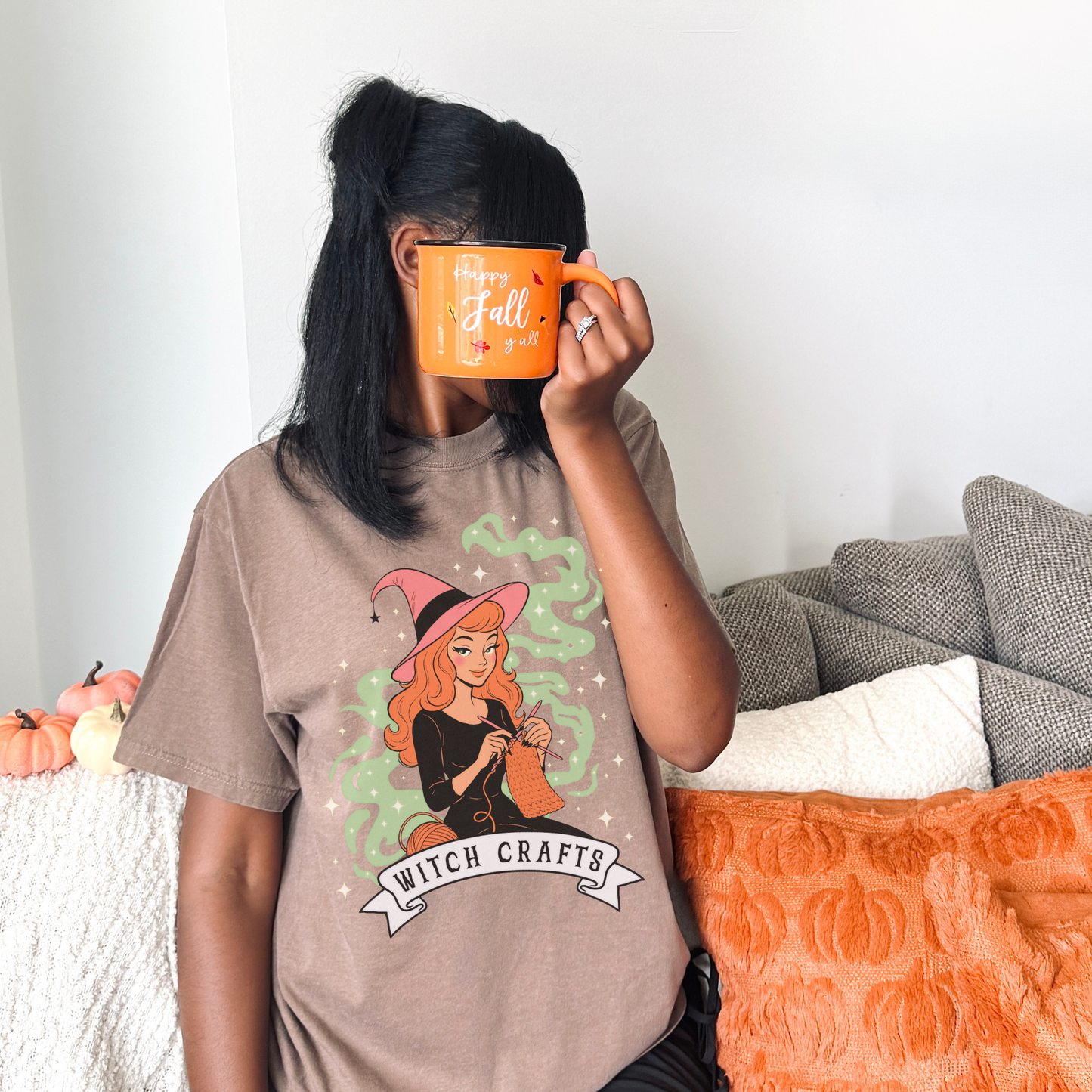 WITCH CRAFTS RETRO Knitting Halloween Tee