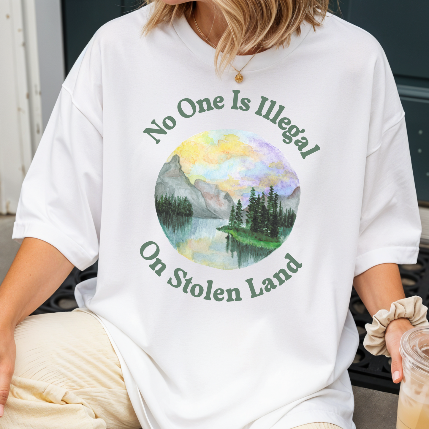 STOLEN LAND PRO-IMMIGRANT Statement Tee