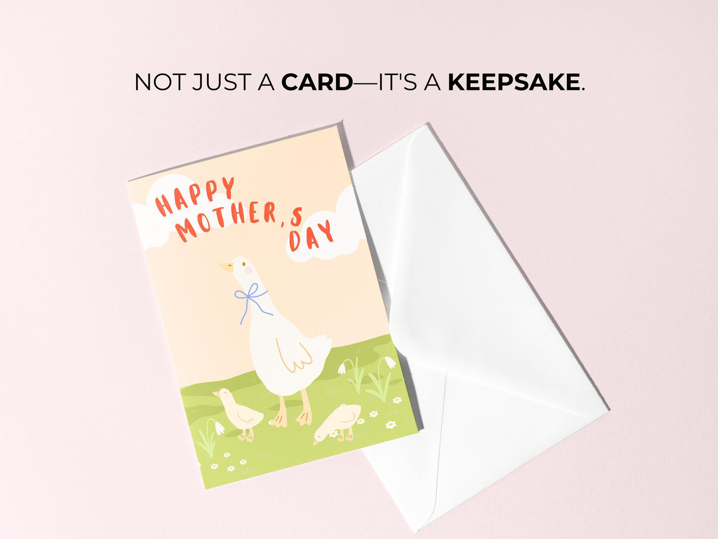 š£ Mother Goose Happy Motherās Day Card - Modern Boho Mom & Babies Art