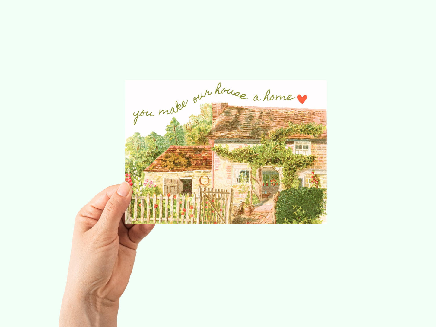🏡 From Husband Happy Mother’s Day Card for Her - Vintage Cottage Art