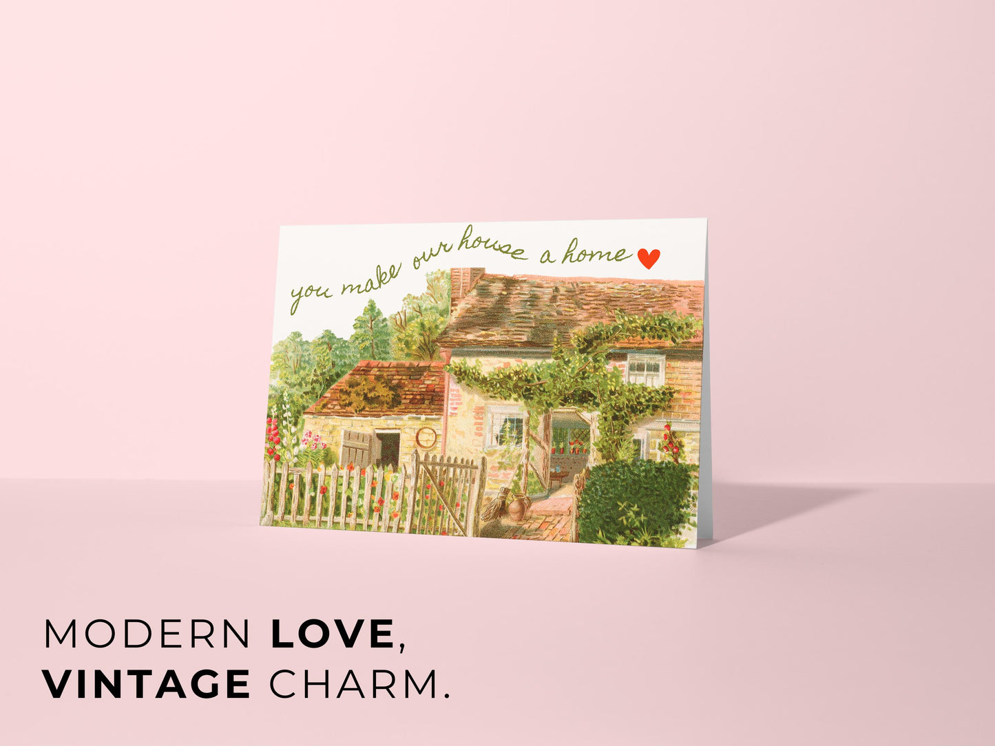 🏡 From Husband Happy Mother’s Day Card for Her - Vintage Cottage Art