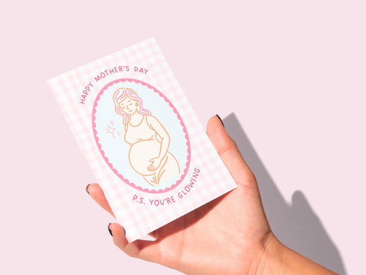 🤰Expecting Mom Happy Mother’s Day Card - Pastel Aesthetic Pregnancy Art