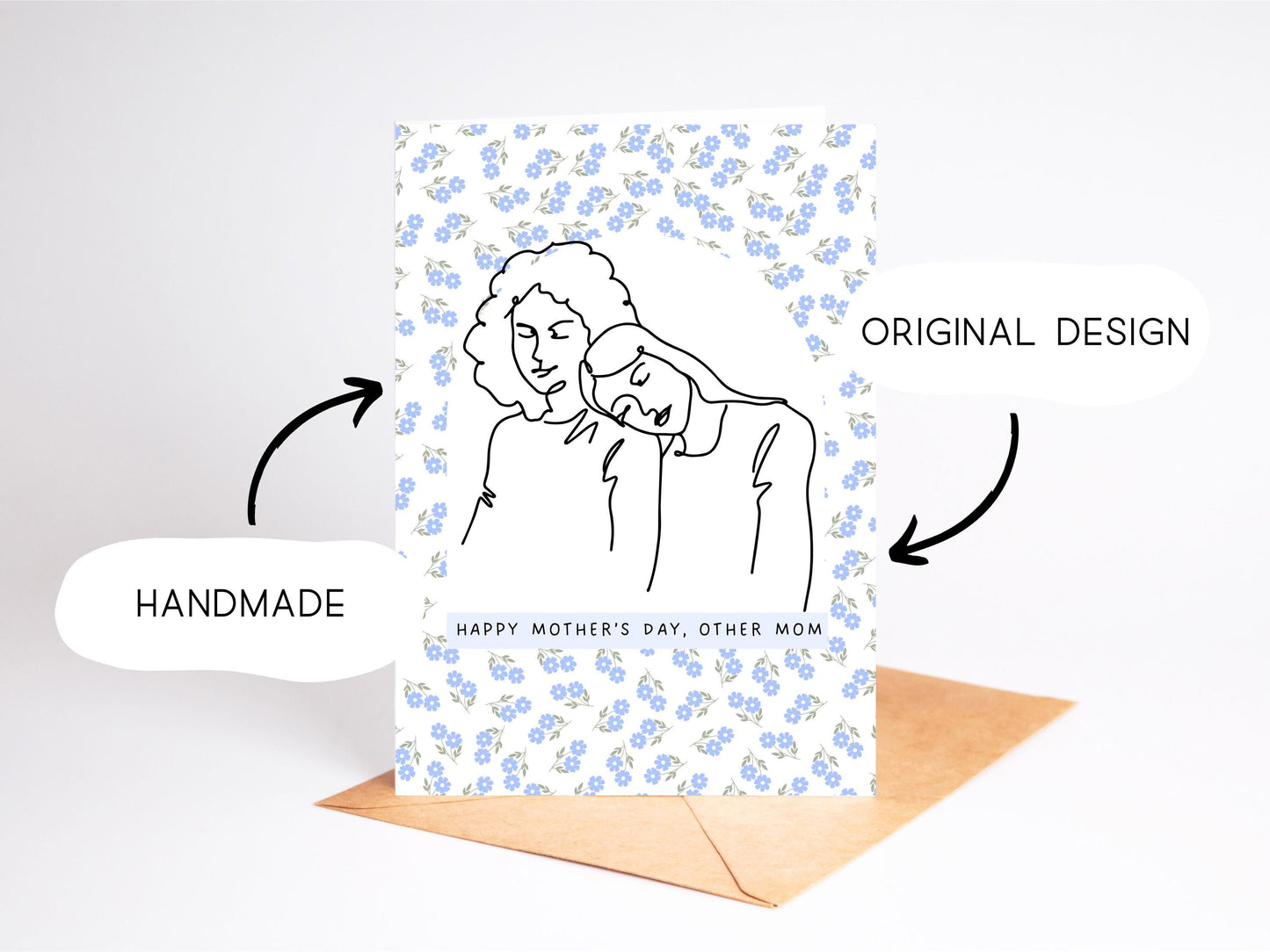 👩❤️💋👩 Lesbian Happy Mother’s Day Card - LGBTQ+ Couple Other Mom Queer Art