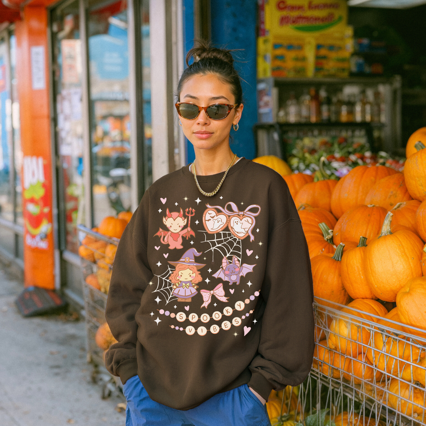 SPOOKY VIBES CUTE Pastel Halloween Sweatshirt