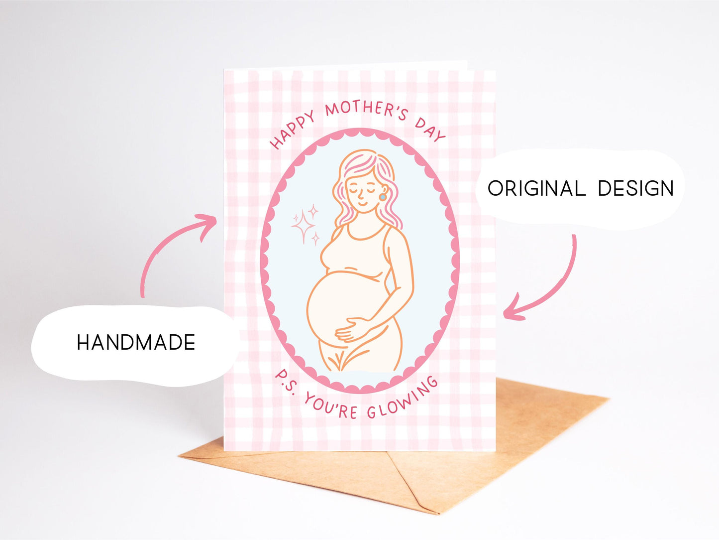 🤰Expecting Mom Happy Mother’s Day Card - Pastel Aesthetic Pregnancy Art