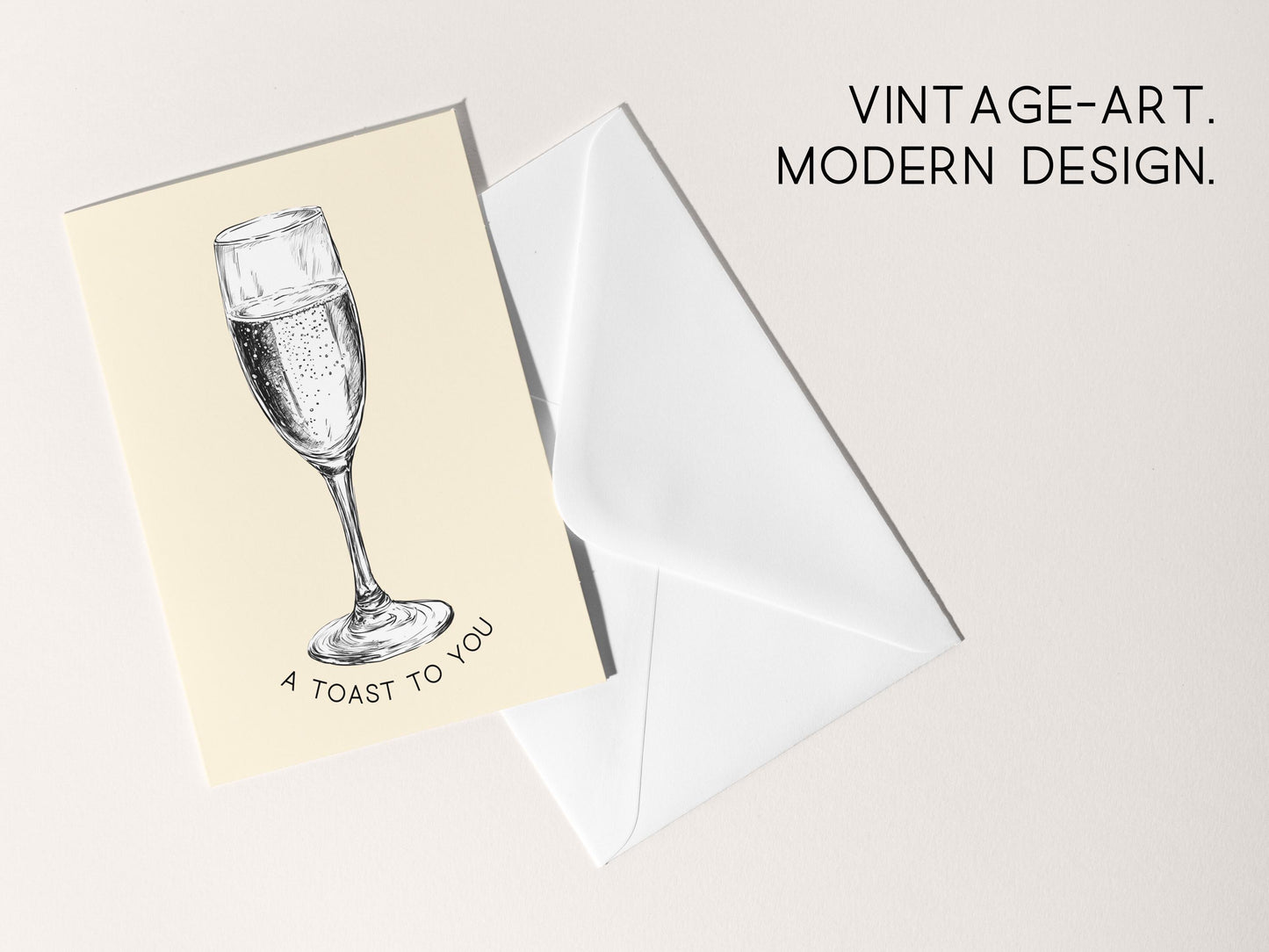 🍾 Vintage Champagne Celebration Card - A Toast to You Greeting Card