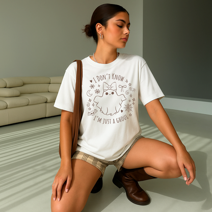 JUST A GHOUL Charli XCX Brat Lyrics Cute Halloween Tee