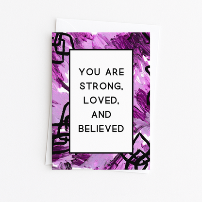 SURVIVOR SYMPATHY & SUPPORT Handmade Greeting Card