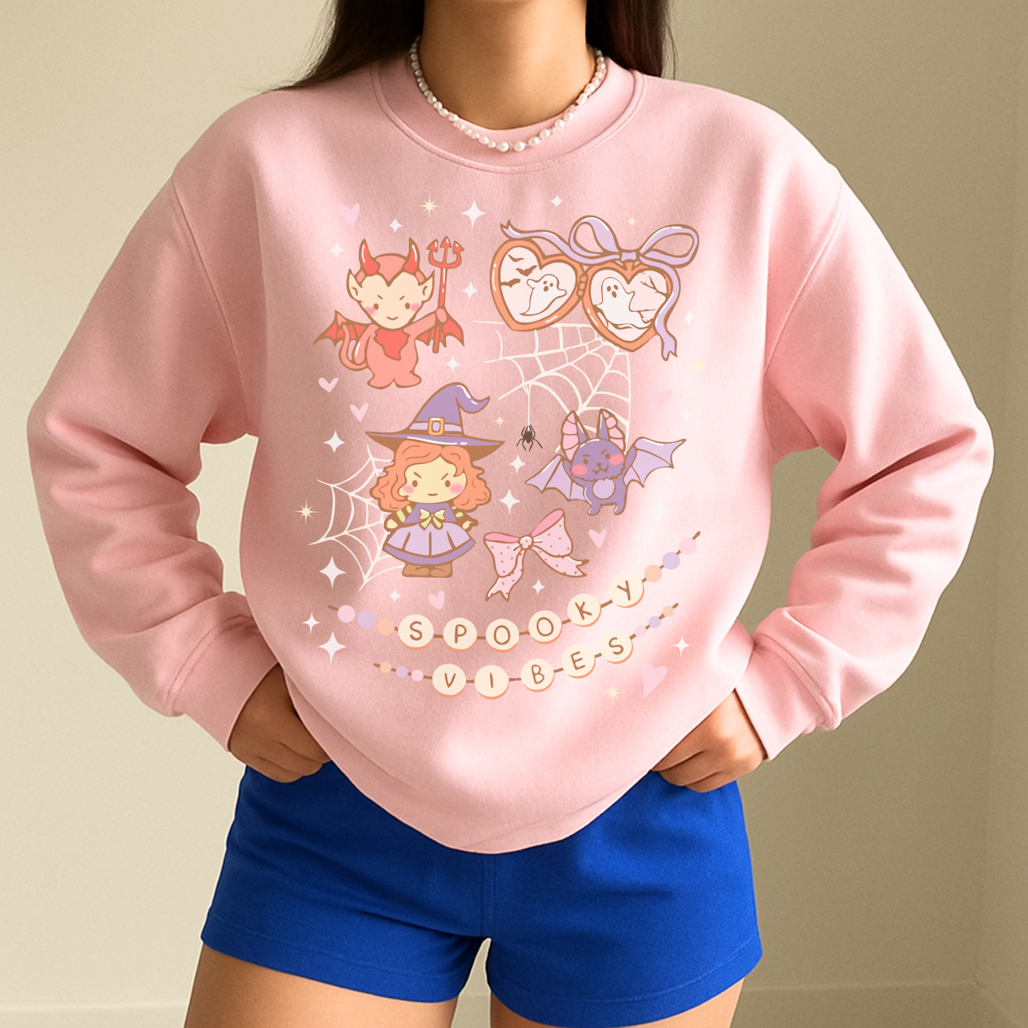 SPOOKY VIBES CUTE Pastel Halloween Sweatshirt