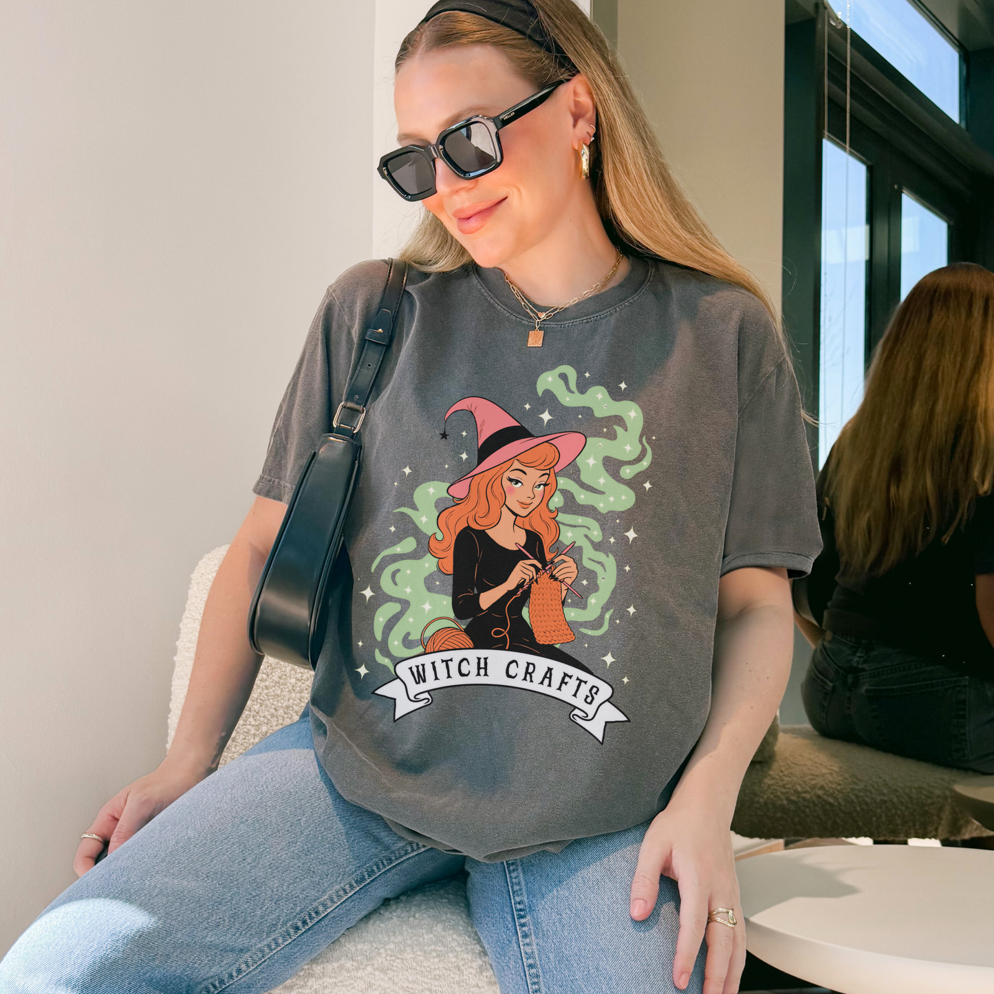 WITCH CRAFTS RETRO Knitting Halloween Tee
