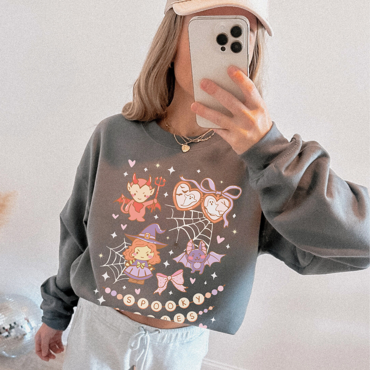 SPOOKY VIBES CUTE Pastel Halloween Sweatshirt