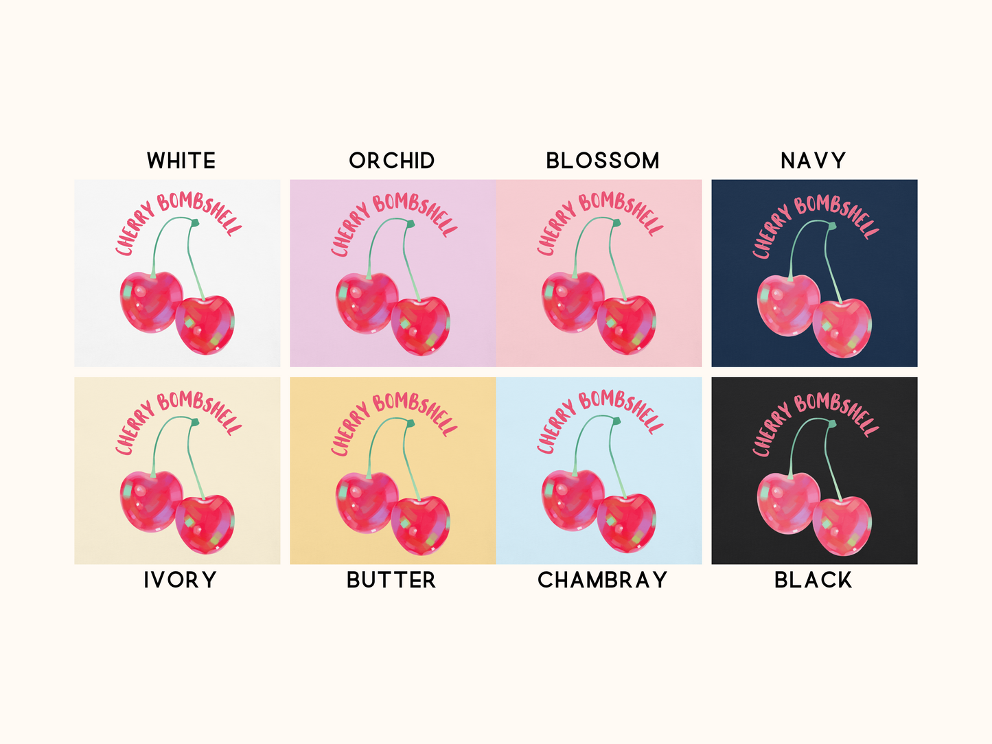 🍒 Cherry Bombshell Glossy Fruit Tee