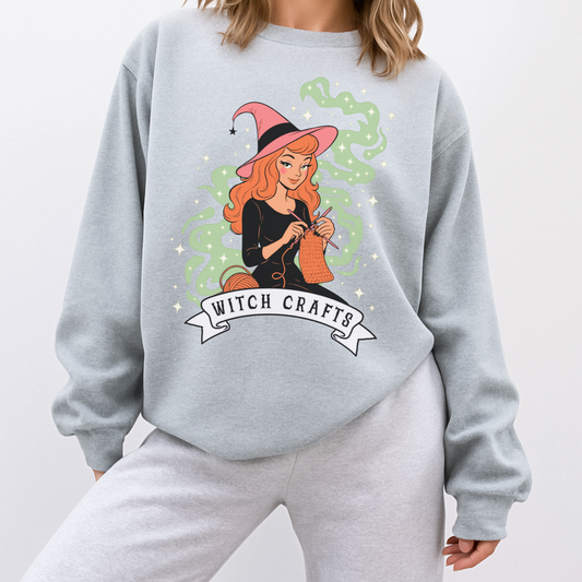 WITCH CRAFTS RETRO Knitting Halloween Sweatshirt,