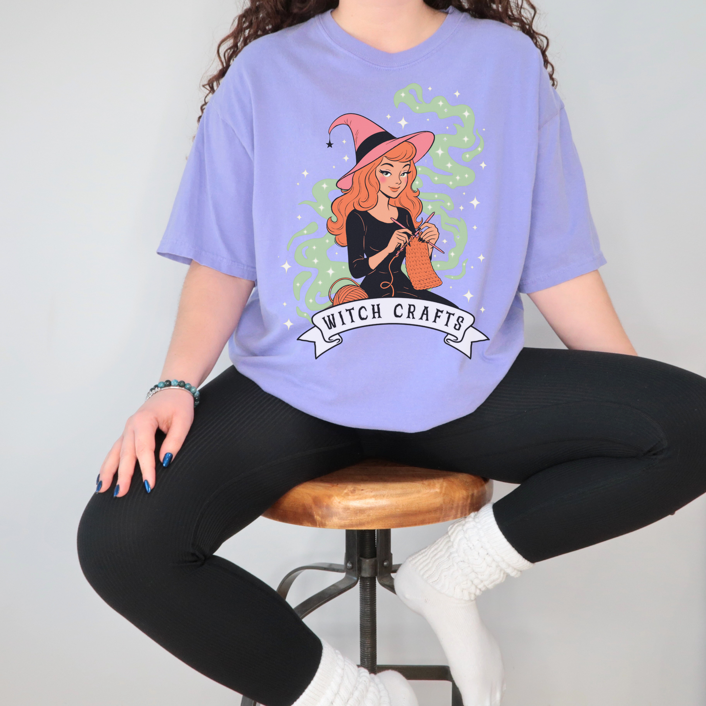 WITCH CRAFTS RETRO Knitting Halloween Tee