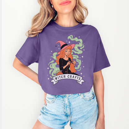 WITCH CRAFTS RETRO Knitting Halloween Tee