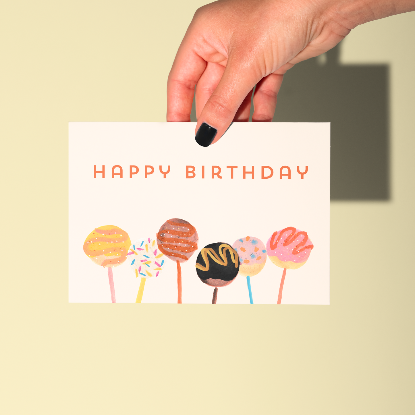 🍰 Cake Pop Happy Birthday Card