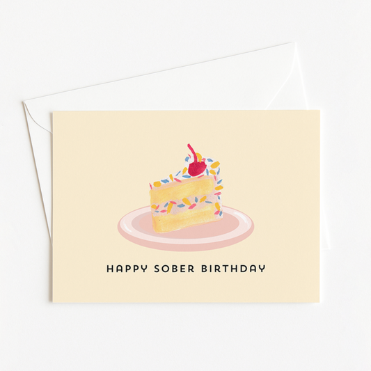SOBER BIRTHDAY Addiction Recovery Milestone Celebration Card