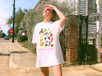 🥕 Grow Slow Mindful Veggie Garden Tee