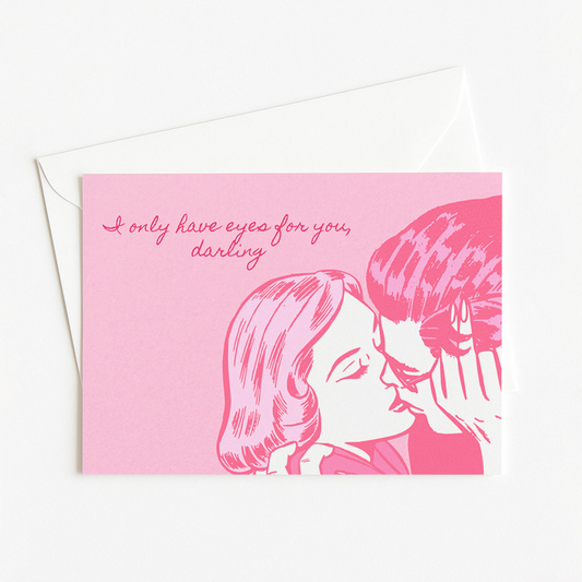 RETRO KISS LOVE for Him or Her Greeting Card