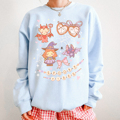 SPOOKY VIBES CUTE Pastel Halloween Sweatshirt