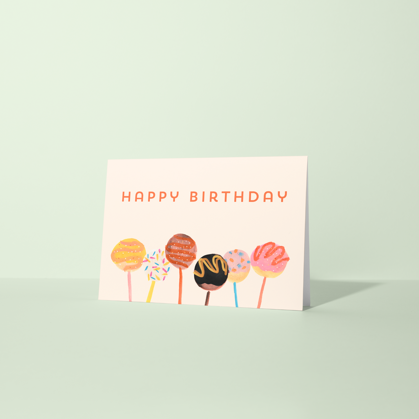 🍰 Cake Pop Happy Birthday Card