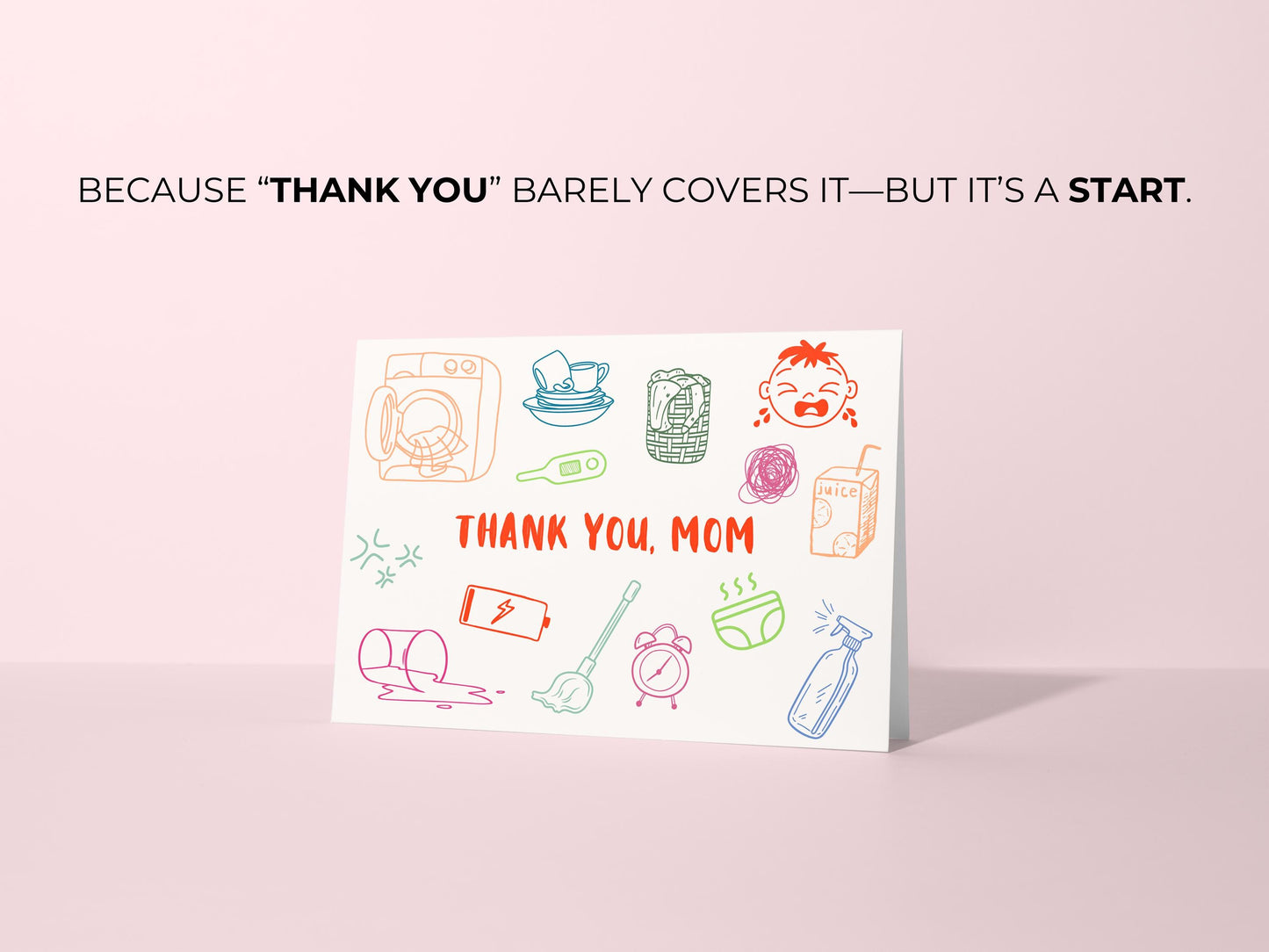 🧽 Thank You Funny & Relatable Mother’s Day Card - Modern Mom Life Doodle Art