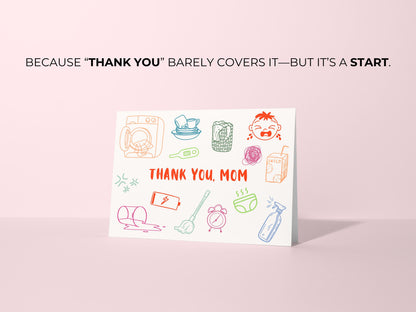 🧽 Thank You Funny & Relatable Mother’s Day Card - Modern Mom Life Doodle Art