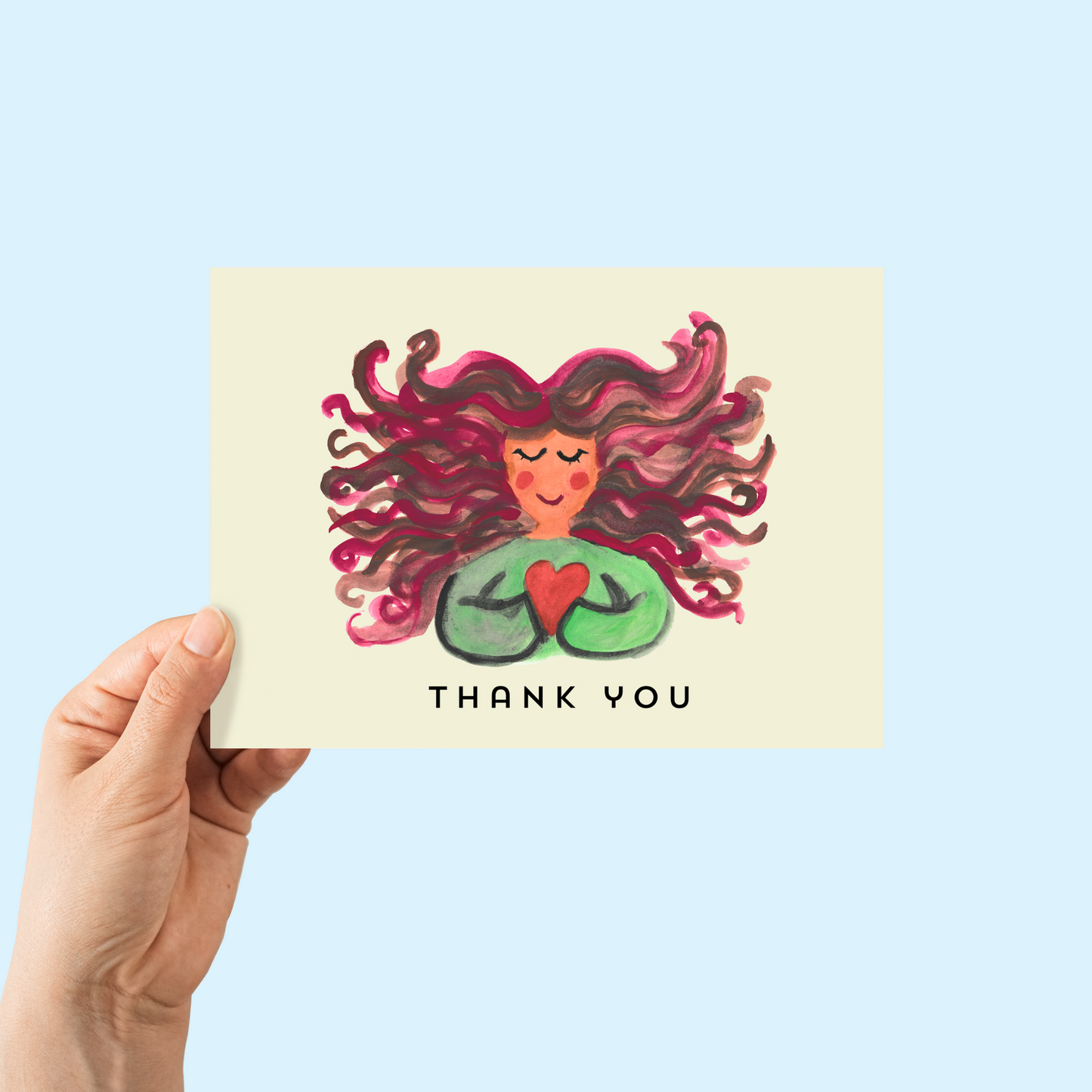 🥰 Watercolor Woman Thank You Card