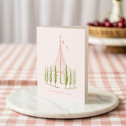 VINTAGE CELEBRATION Pastel Maypole Greeting Card