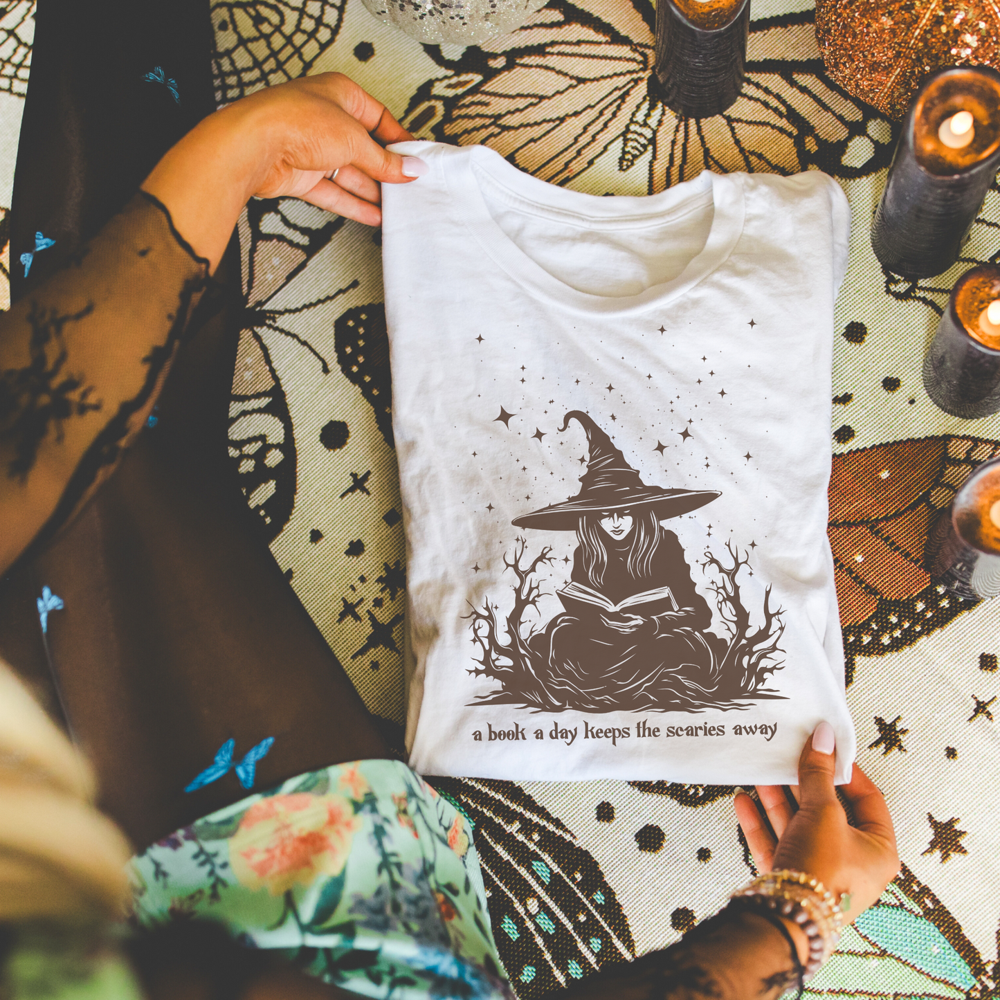 BOOKISH WHIMSICAL WITCH Fall & Halloween Tee